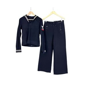 Vintage US Navy Wool Crackerjack Sailor Uniform Set Jumper Pants Middy WWII